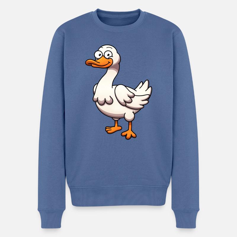 Süße Gans - Männer Premium Bio Pullover - Taubenblau