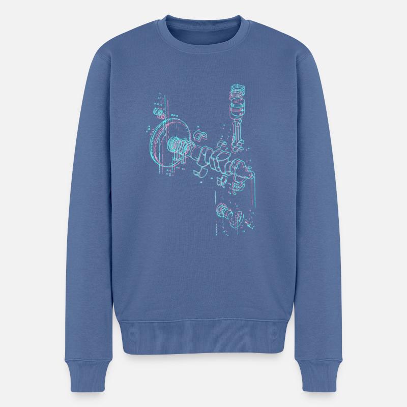schrauben,zeichnung,schrauber,schraube,blau - Männer Premium Bio Pullover - Taubenblau
