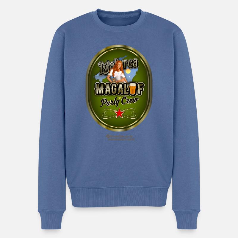 Mallorca Magaluf Party Crew - Männer Premium Bio Pullover - Taubenblau