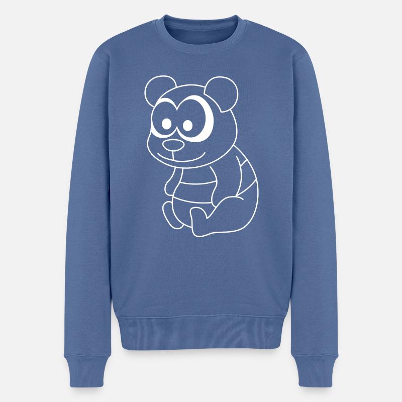 Panda Comic Animal - Pull Premium bio Homme - bleu pigeon