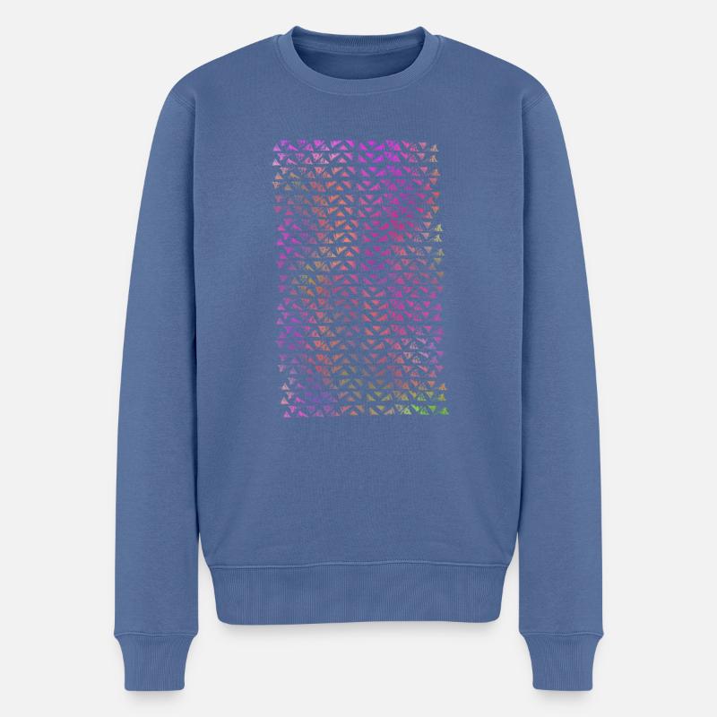 Buntes Muster - Männer Premium Bio Pullover - Taubenblau