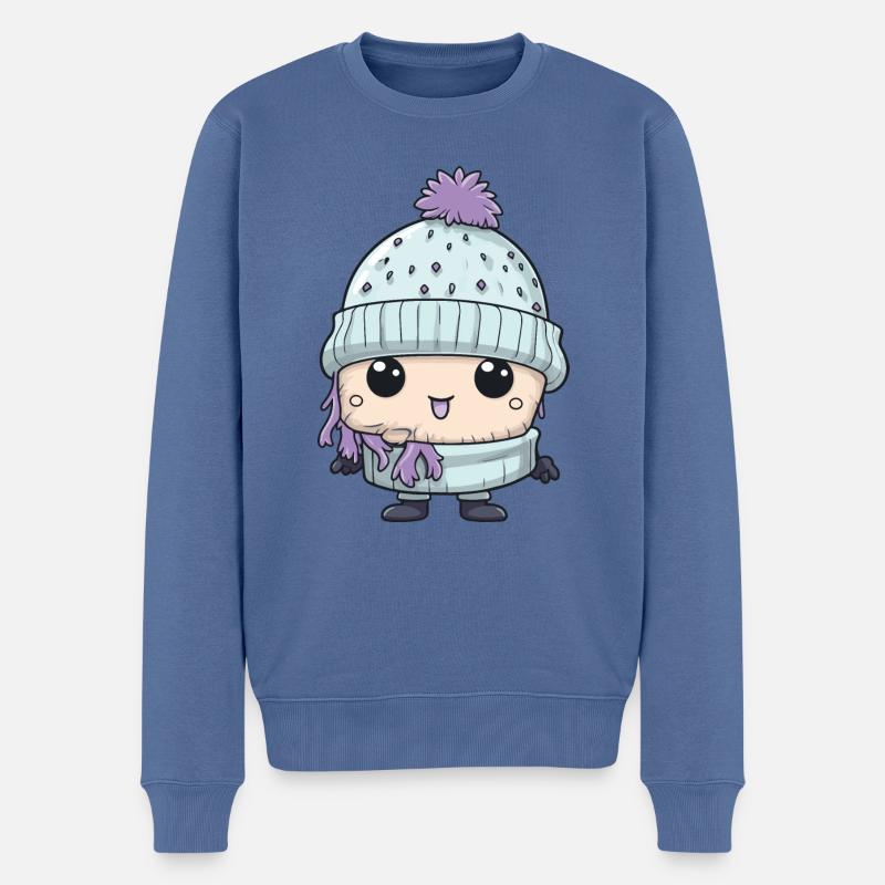 Hiver Esquimau Bande Dessinée Mignon - Pull Premium bio Homme - bleu pigeon