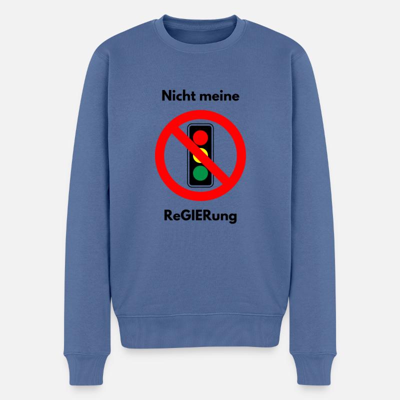 Nicht meine Regierung: Anti-Ampel-T-Shirt - Männer Premium Bio Pullover - Taubenblau