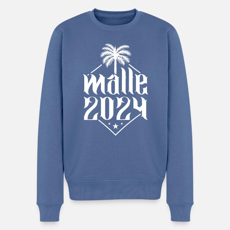 Malle 2024 - Männer Premium Bio Pullover - Taubenblau