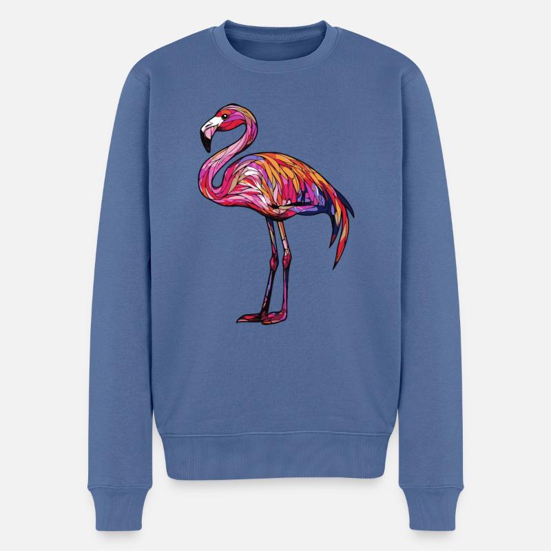 Flamingo - Männer Premium Bio Pullover - Taubenblau