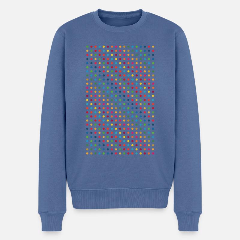 Buntes Punkt Design - Männer Premium Bio Pullover - Taubenblau