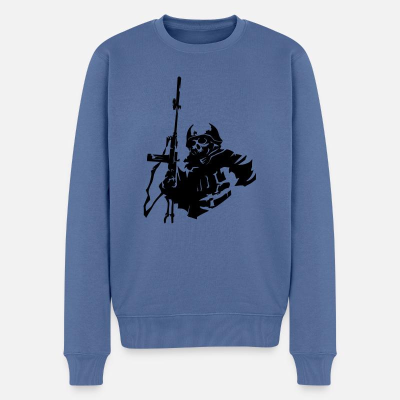Soldat militaire squelette - Pull Premium bio Homme - bleu pigeon