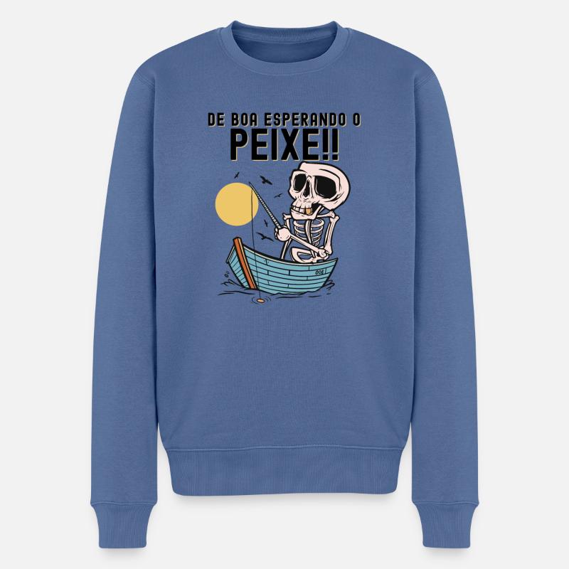De Boa Esperando o Peixe - Pull Premium bio Homme - bleu pigeon
