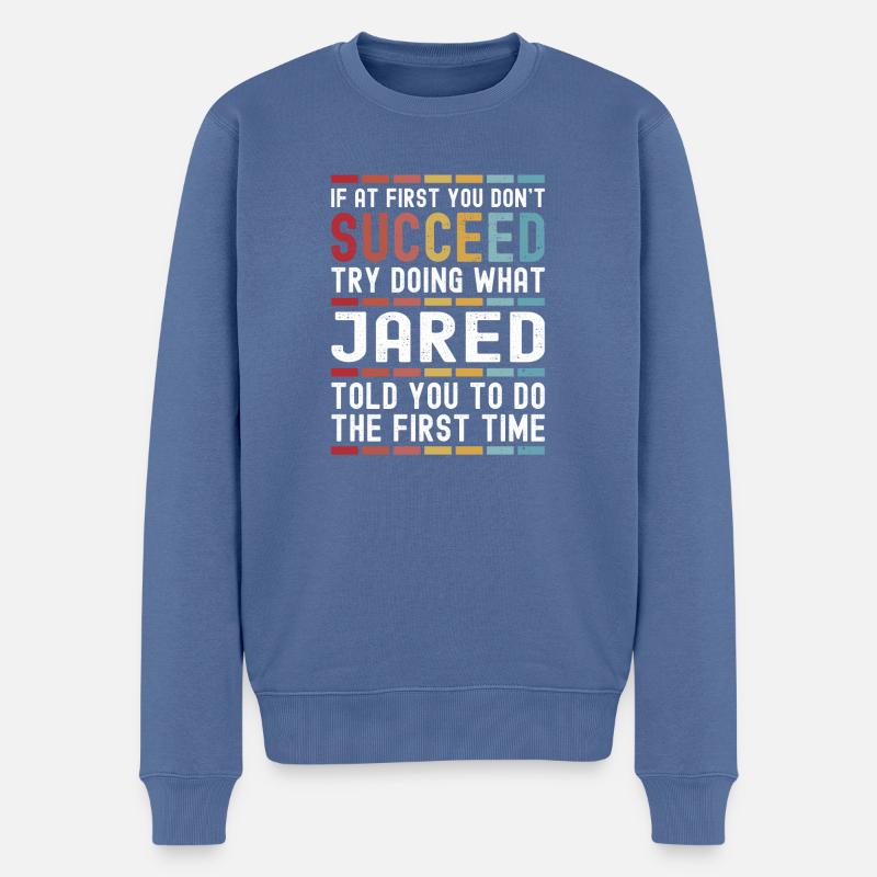 Jared Name Personalisierter Lustiger Geburtstag Weihnachten - Männer Premium Bio Pullover - Taubenblau