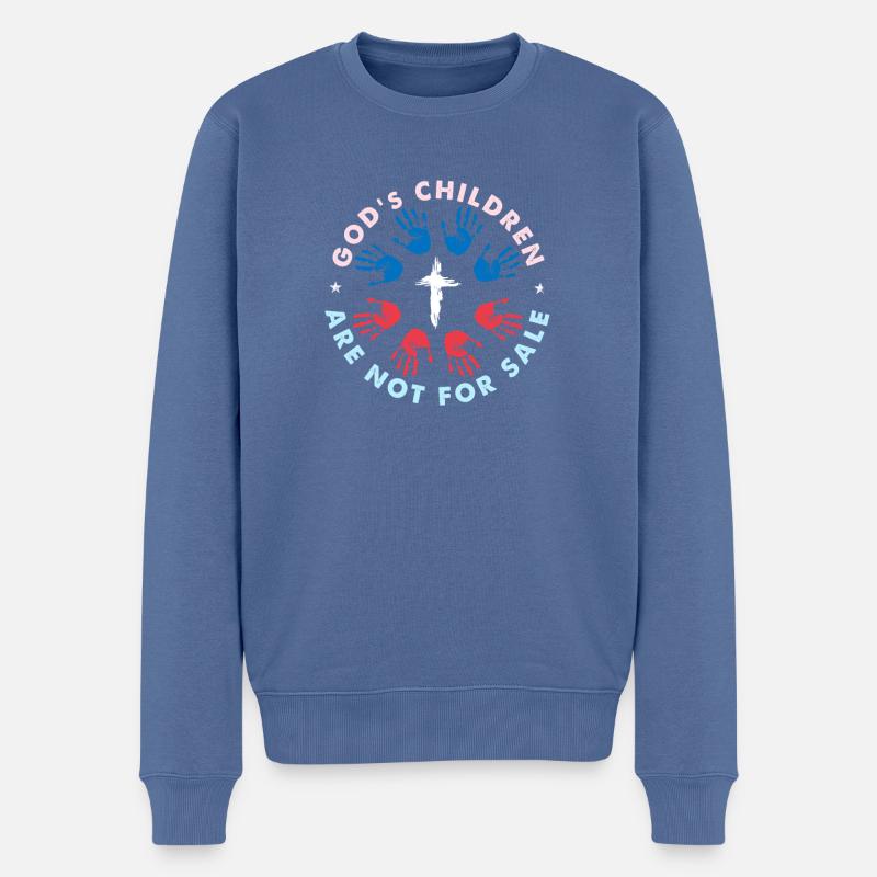 Gottes Kinder sind nicht käuflich - Männer Premium Bio Pullover - Taubenblau