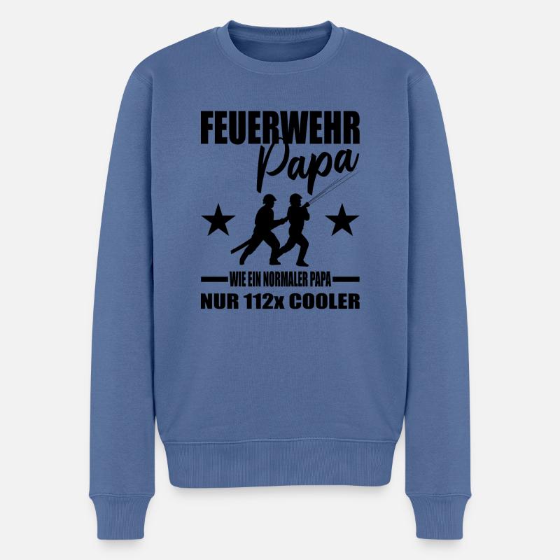 Papa - Männer Premium Bio Pullover - Taubenblau