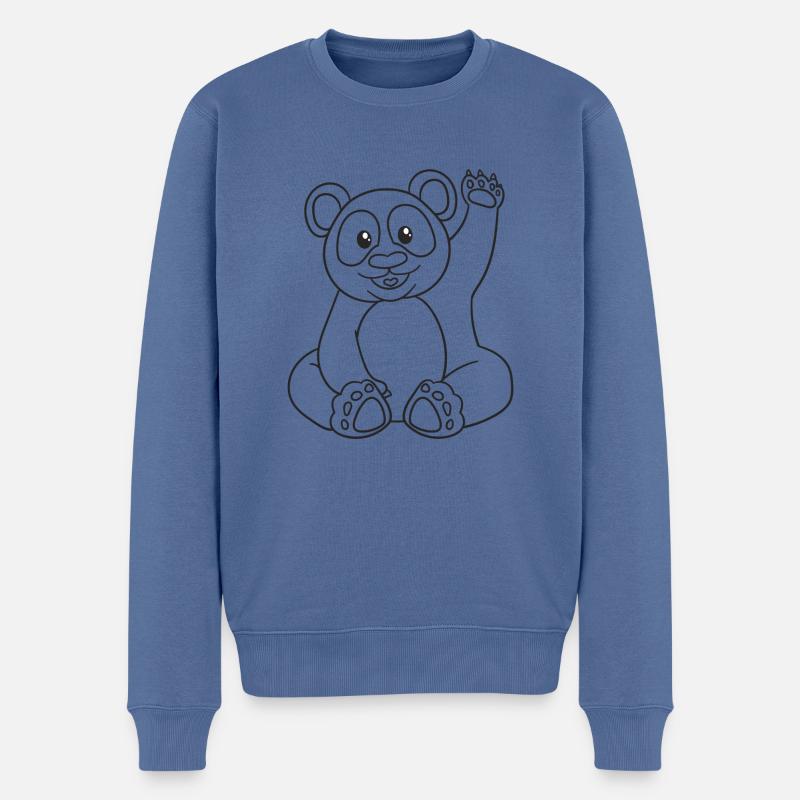 Panda, Pandabär, Geschenk, Geschenkidee - Männer Premium Bio Pullover - Taubenblau