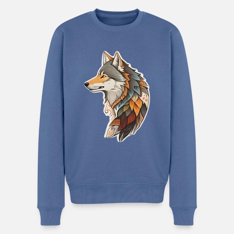 Loup - Pull Premium bio Homme - bleu pigeon