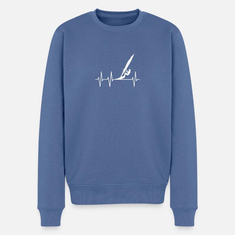 véliplanchistes d'impulsions de planche pulsations - Pull Premium bio Homme - bleu pigeon