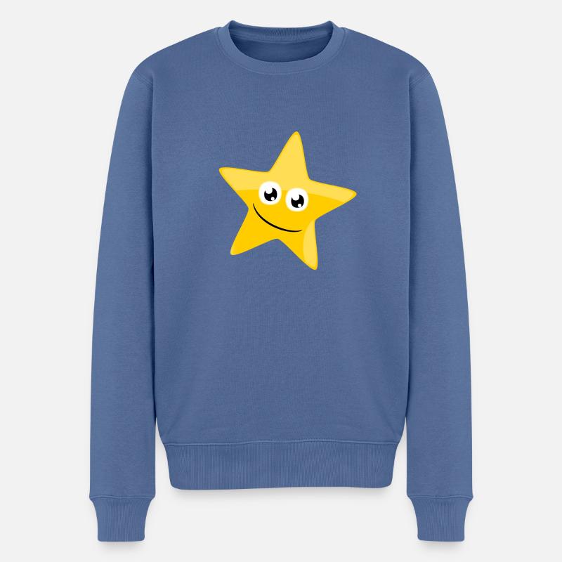 Starlet - Männer Premium Bio Pullover - Taubenblau