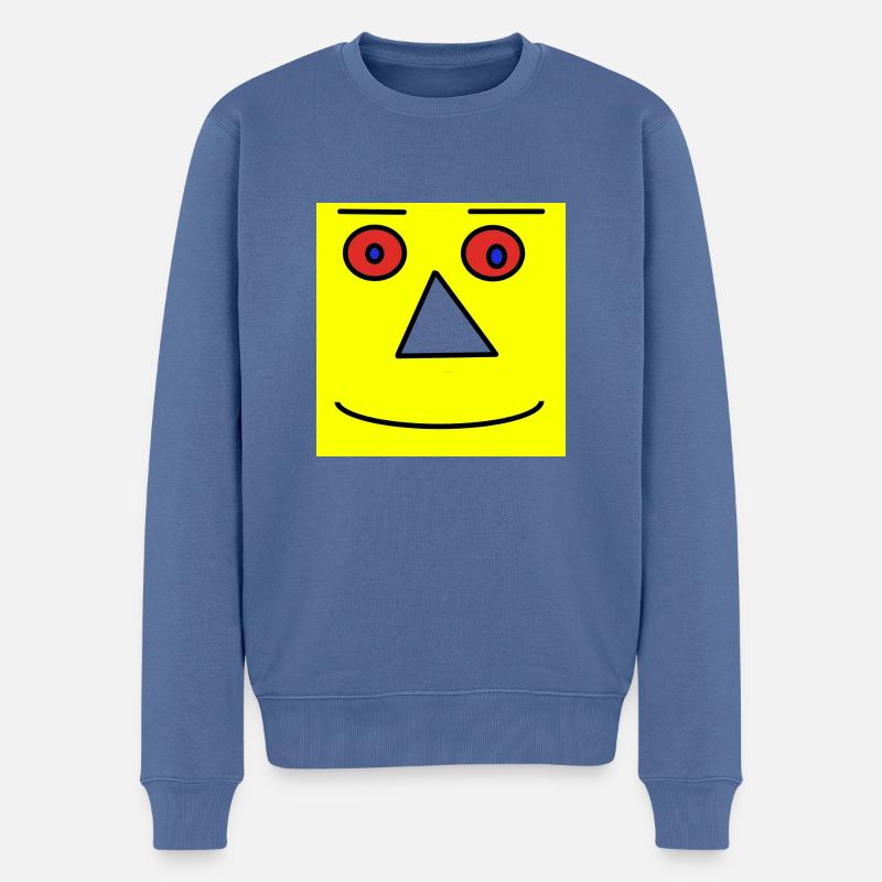 gesicht gelb - Männer Premium Bio Pullover - Taubenblau