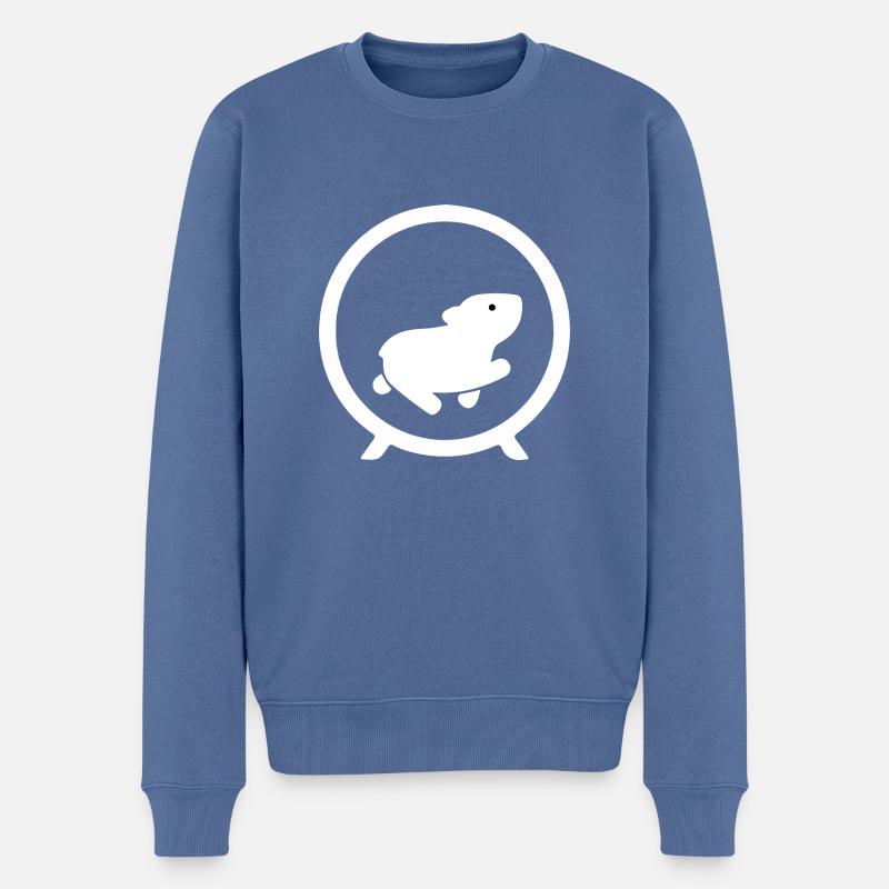 Hamster 9 to 5 Burnout - Männer Premium Bio Pullover - Taubenblau