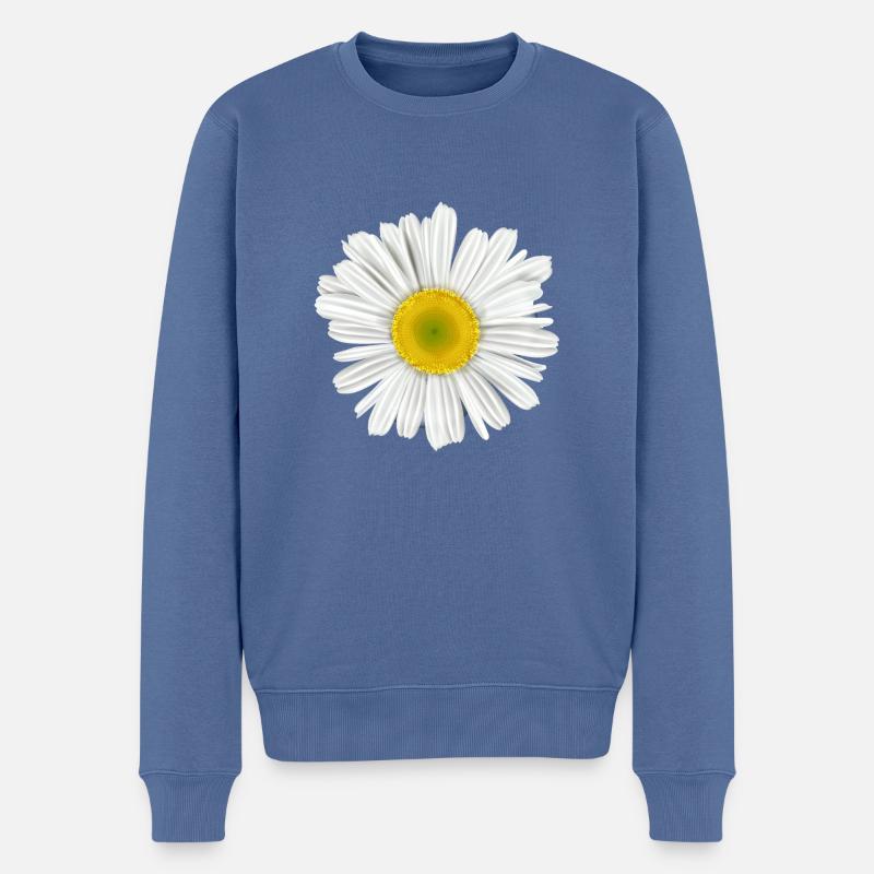 Gänseblümchenblume des Frühlings - Männer Premium Bio Pullover - Taubenblau