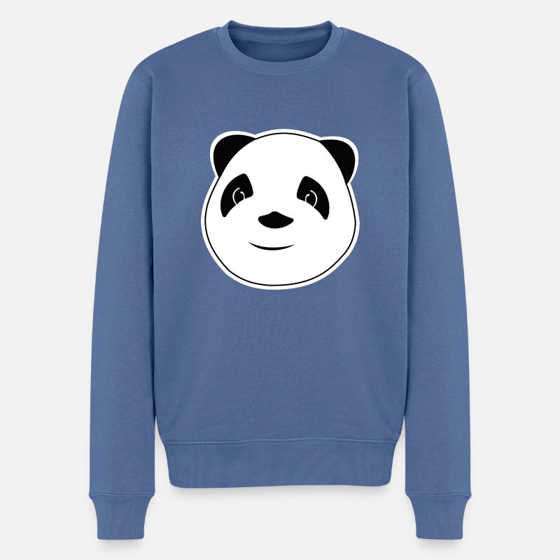 Bommel l’ours panda - Pull Premium bio Homme - bleu pigeon