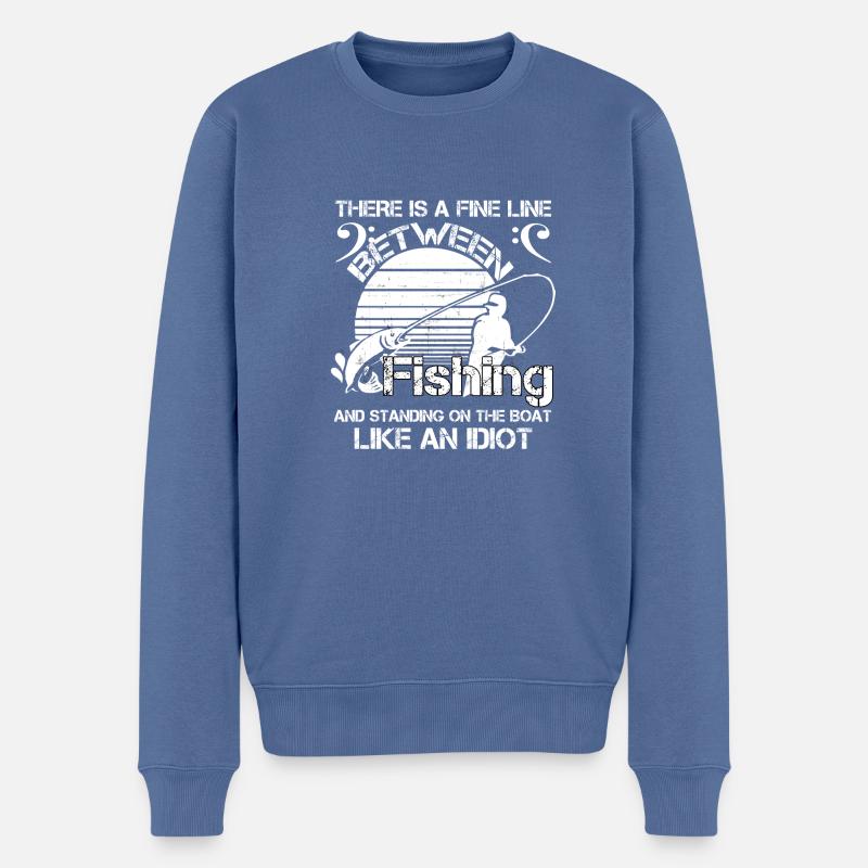 FISHING - Männer Premium Bio Pullover - Taubenblau
