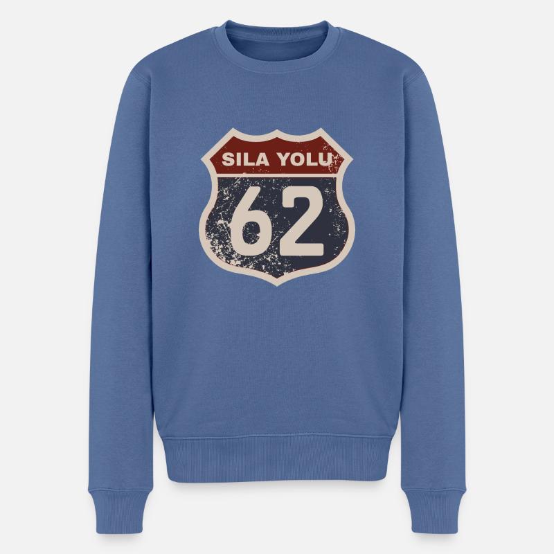 Tunceli - Männer Premium Bio Pullover - Taubenblau