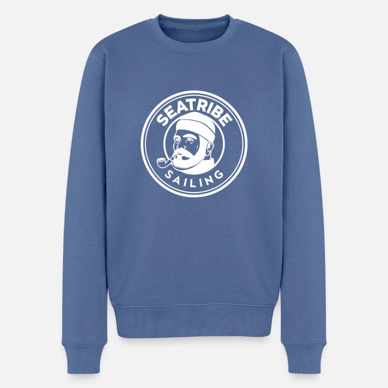 Seatribe Sailing - Junger maritimer Seemann - Männer Premium Bio Pullover - Taubenblau