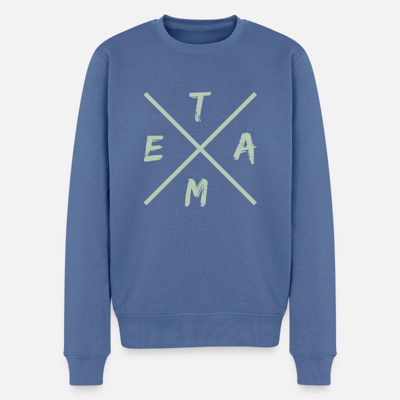 team design - Männer Premium Bio Pullover - Taubenblau