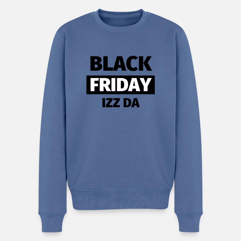 Black Friday Izz Da - Design - Männer Premium Bio Pullover - Taubenblau