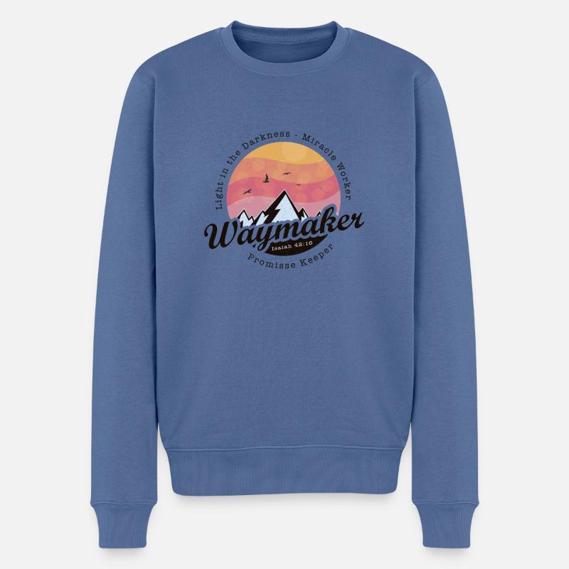 Vintage-Bibelverse - Waymaker Promise Keeper - Männer Premium Bio Pullover - Taubenblau