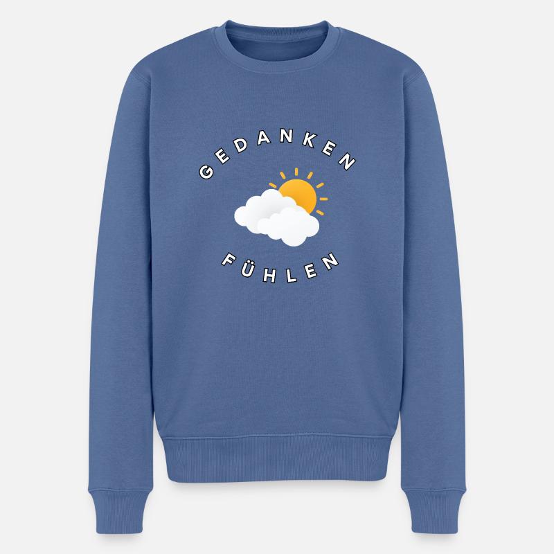 Gedanken Fühlen - Männer Premium Bio Pullover - Taubenblau