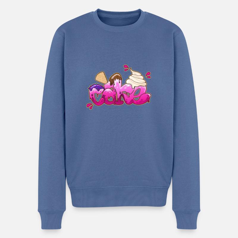 Cake Graffiti Schriftzug - Männer Premium Bio Pullover - Taubenblau