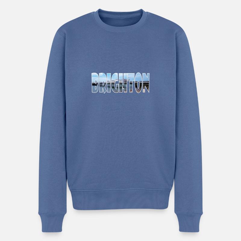 BRIGHTON Royaume-Uni - Pull Premium bio Homme - bleu pigeon