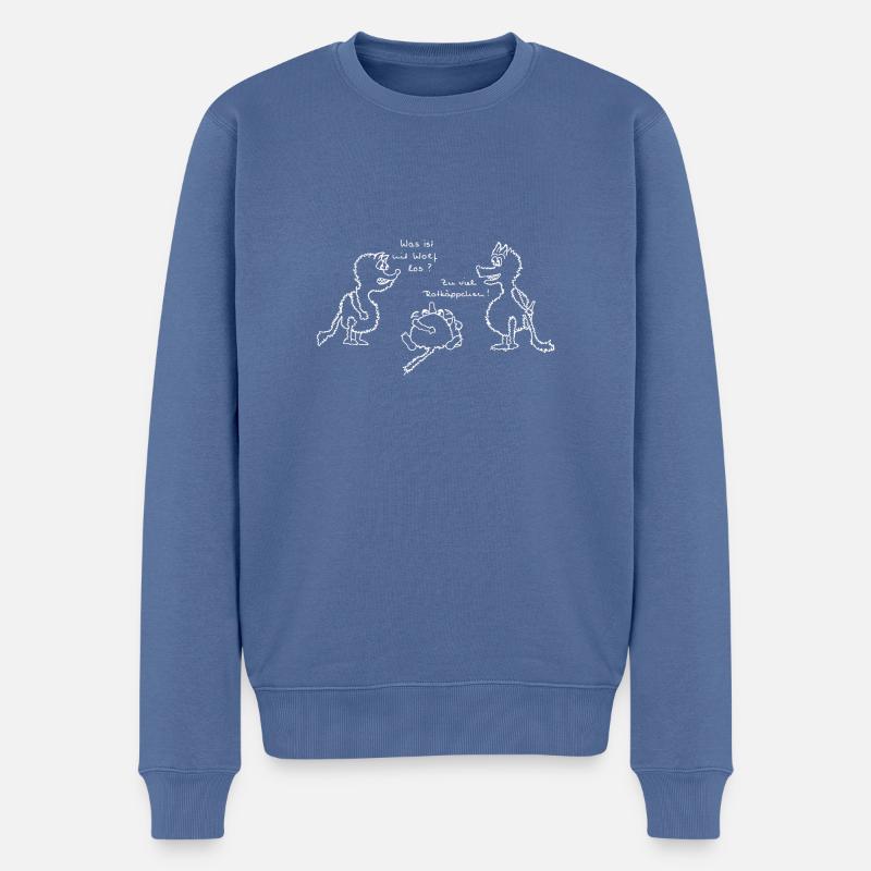 Wolf und Rotkaeppchen w - Männer Premium Bio Pullover - Taubenblau