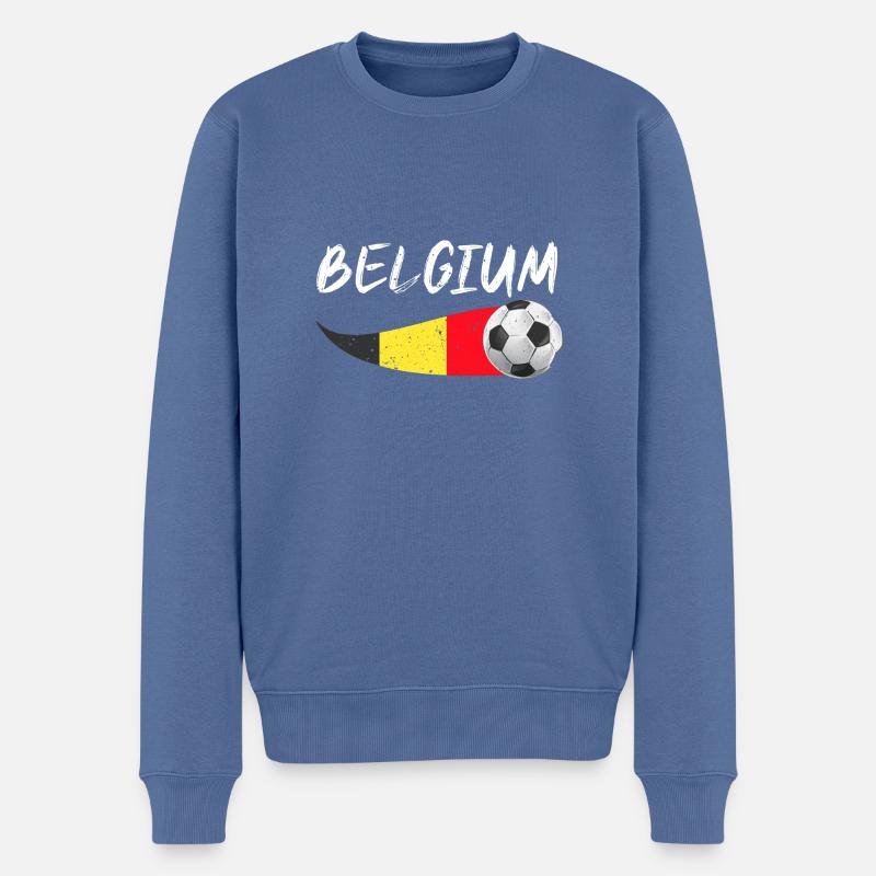 Belgier Belgien - Männer Premium Bio Pullover - Taubenblau