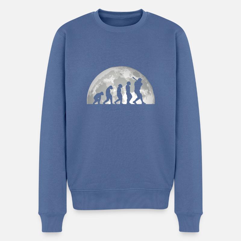 Baseball Player Evolution Baseball - Men's Premium Organic Jumper - stone blue
