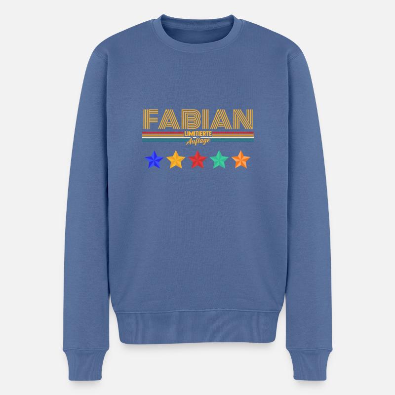 Fabian - Männer Premium Bio Pullover - Taubenblau