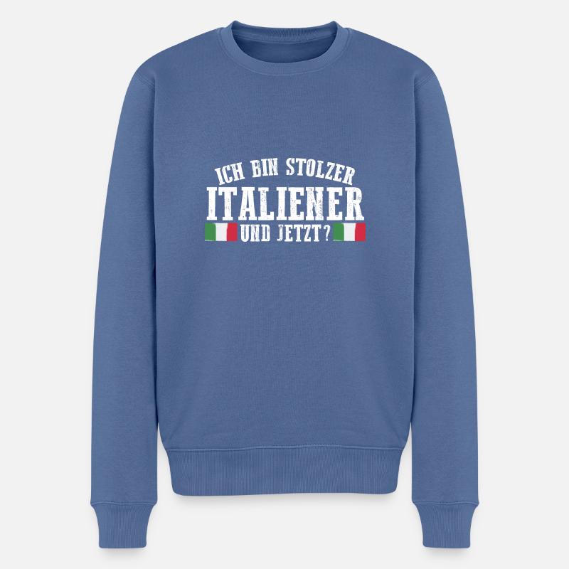 Italiener Italien - Männer Premium Bio Pullover - Taubenblau