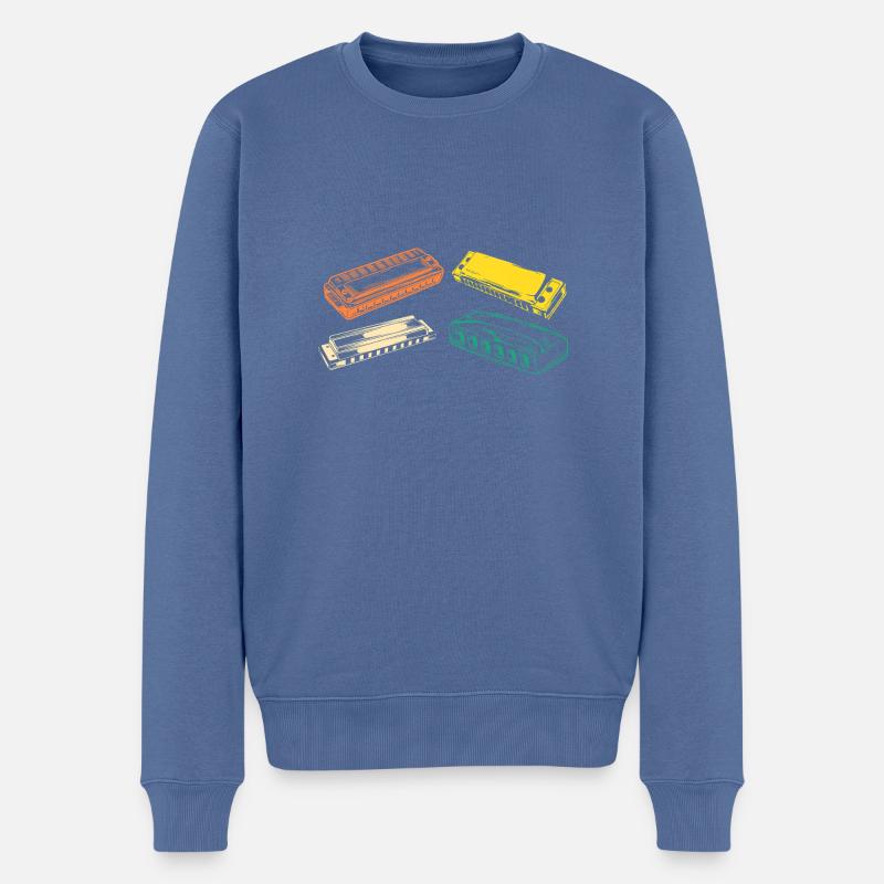 Harmonica Evolution Harmonica - Pull Premium bio Homme - bleu pigeon