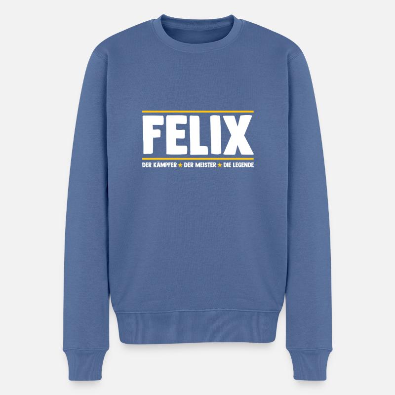 Felix - Männer Premium Bio Pullover - Taubenblau