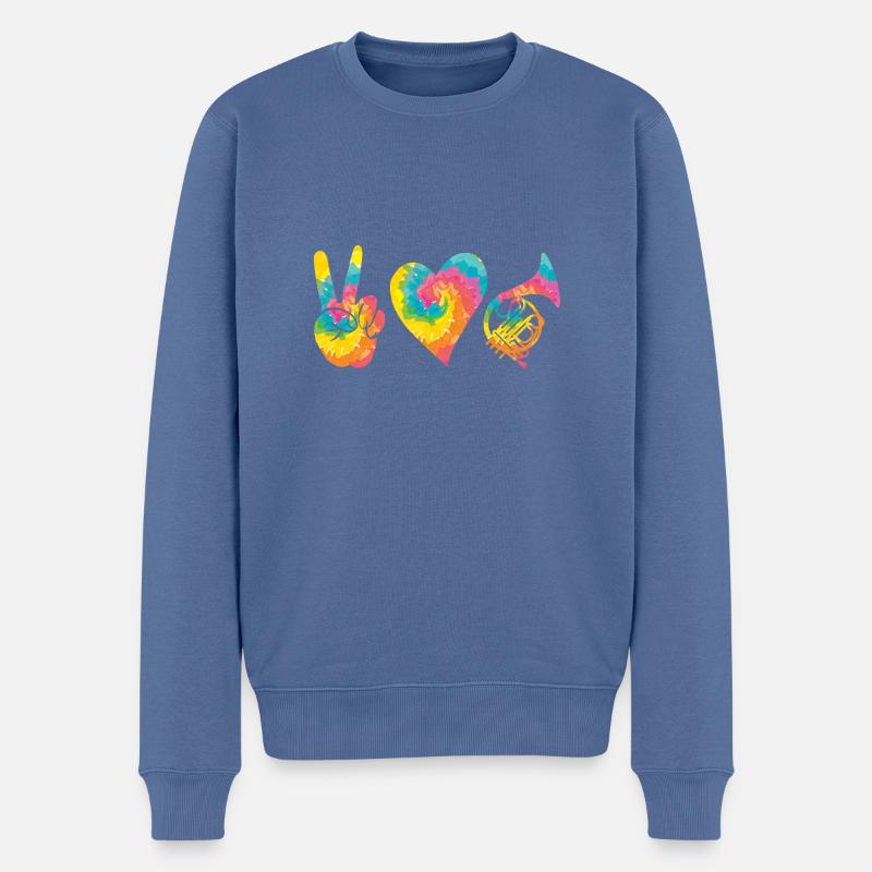 Hornist Waldhorn - Männer Premium Bio Pullover - Taubenblau