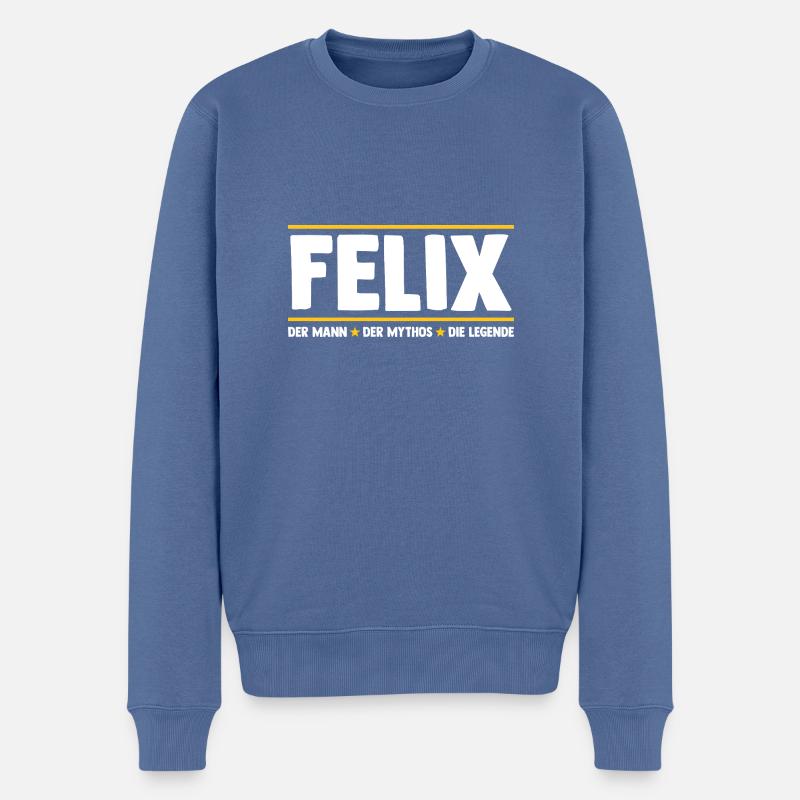 Felix - Männer Premium Bio Pullover - Taubenblau