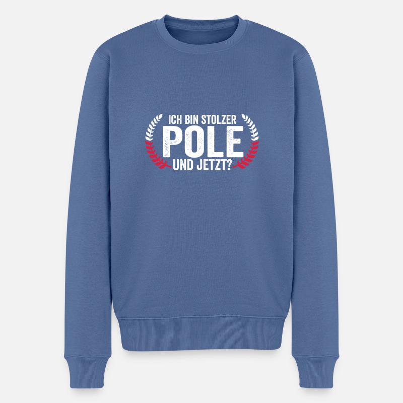 Polonais Pologne - Pull Premium bio Homme - bleu pigeon