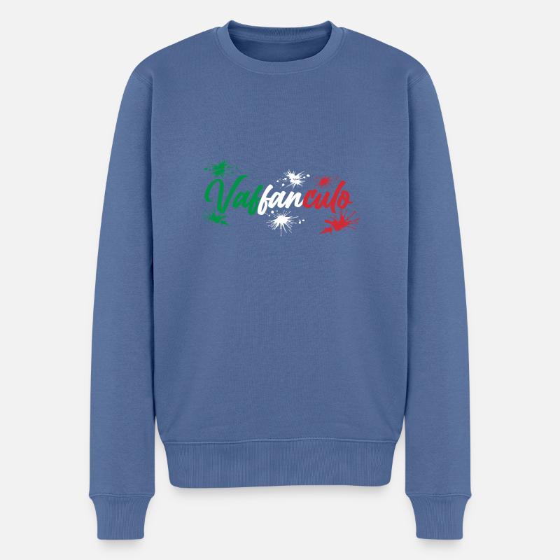 Italie Vaffanculo italien - Pull Premium bio Homme - bleu pigeon