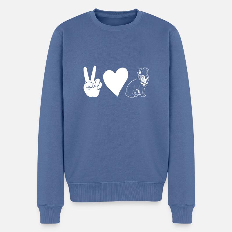 Border Collie - Männer Premium Bio Pullover - Taubenblau