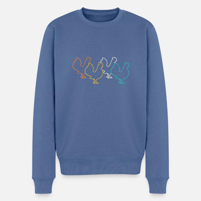 Poulet Coq - Pull Premium bio Homme - bleu pigeon