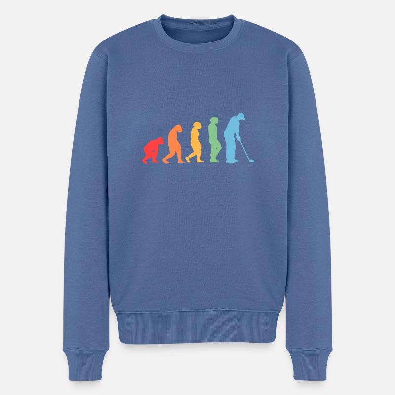 Golfer Evolution Golf - Men's Premium Organic Jumper - stone blue
