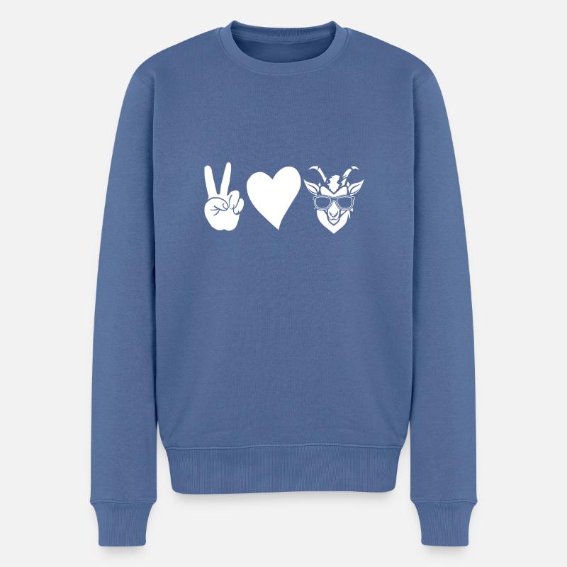 Ziegen - Männer Premium Bio Pullover - Taubenblau