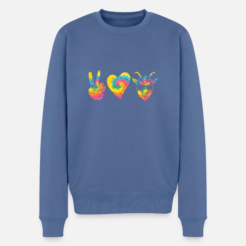 Ziegen - Männer Premium Bio Pullover - Taubenblau