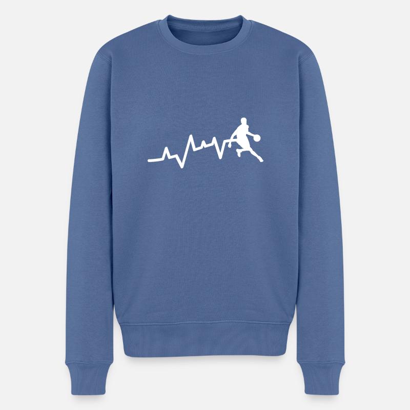 Joueurs de basket-ball Evolution Basketball - Pull Premium bio Homme - bleu pigeon