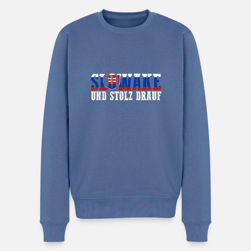 Slovaquie Slovaquie - Pull Premium bio Homme - bleu pigeon